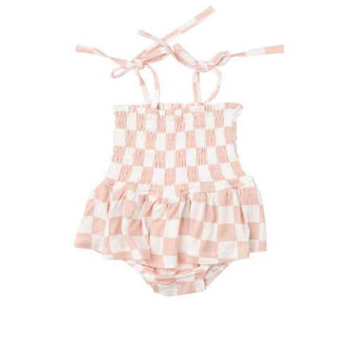 Angel Dear Pink Checkered Bubble with Skirt