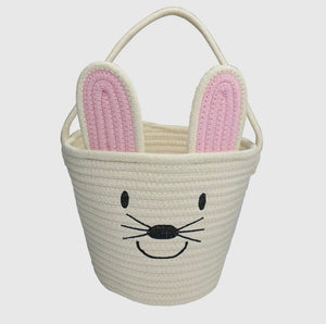 Cream Bunny Basket Rope Gift Basket Kids Gift